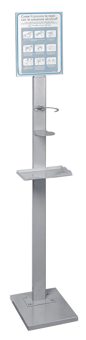Lampa Piantana per barattolo  100 mm max, con mensola porta guanti o mascherine - 25x153x30 cm 38189