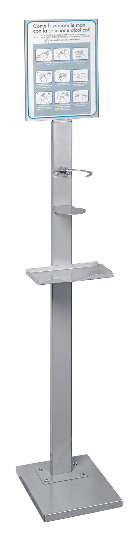 Lampa Piantana per barattolo  100 mm max, con mensola porta guanti o mascherine - 25x153x30 cm 38189