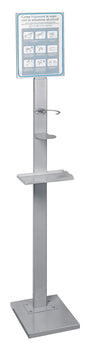 Lampa Piantana per barattolo  100 mm max, con mensola porta guanti o mascherine - 25x153x30 cm 38189