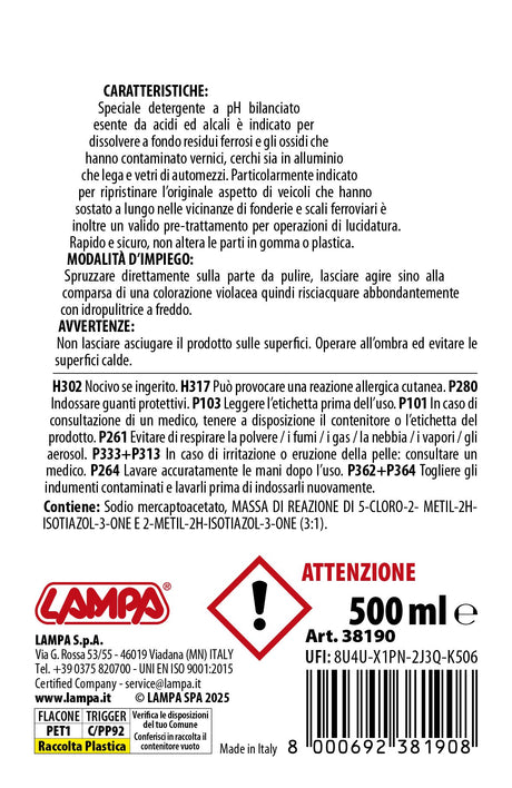 Lampa Pulitore decontaminante cerchi e carrozzeria - 500 ml 38190