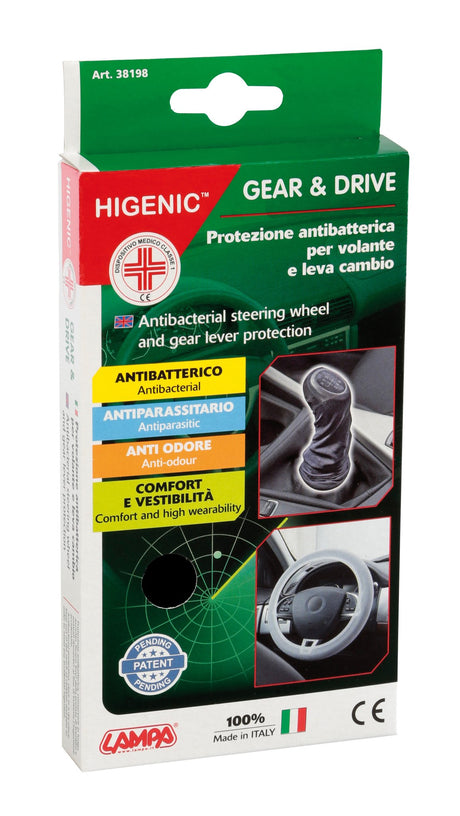 Higenic Gear & Drive, set protezioni antibatteriche per volante e leva cambio 38198