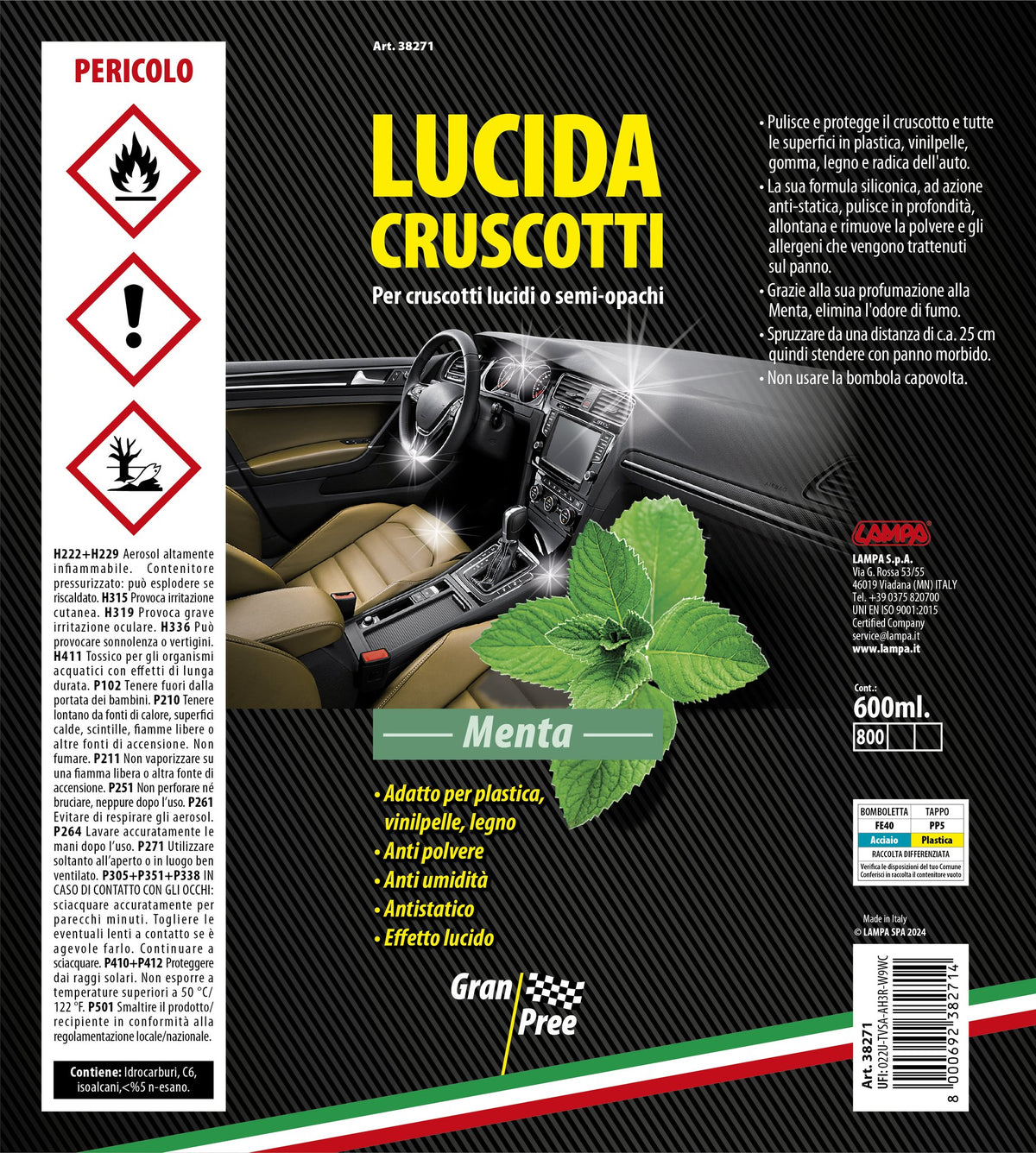 Gran Pree Gran Pree, lucida cruscotti - 600 ml - Menta