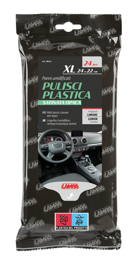 Lampa Panni umidificati pulisci plastica satinata opaca - 24 pz - 24x22 cm 38411