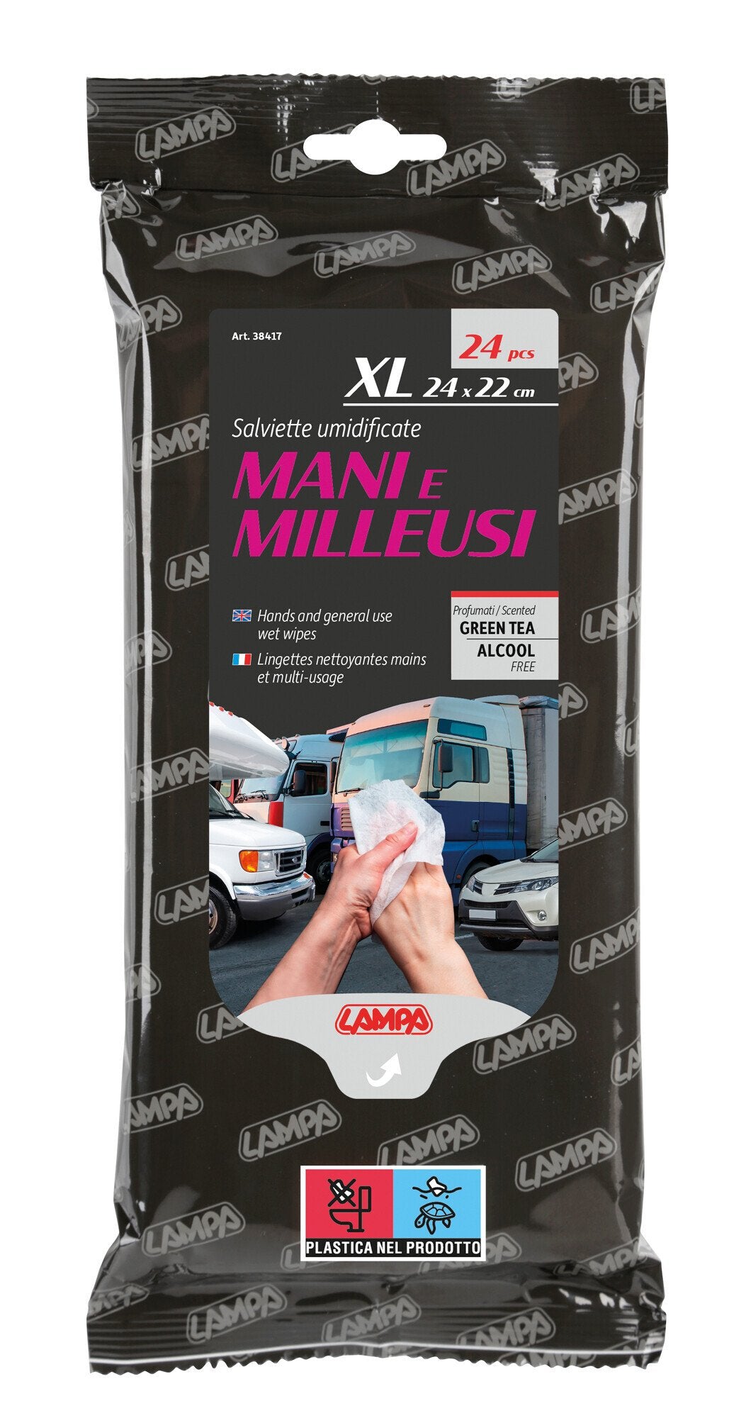 Lampa Salviette umidificate mani e milleusi - 24 pz - 24x22 cm 38417