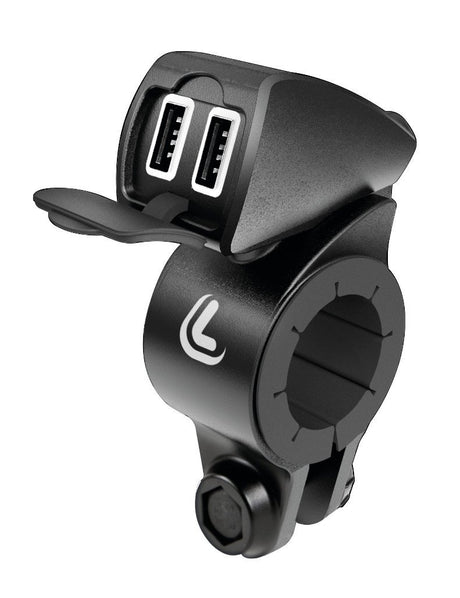 Usb-Fix Trek doppio caricatore USB fissaggio manubrio Fast Charge 5400 mA 12/24V 38828