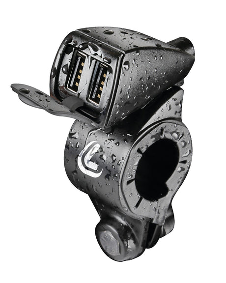 Usb-Fix Trek doppio caricatore USB fissaggio manubrio Fast Charge 5400 mA 12/24V 38828