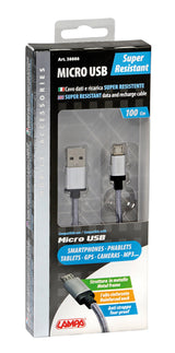 Lampa Cavo rinforzato Usb > Micro Usb - 100 cm - Grigio 38886