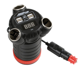 Lampa Multi-Power Cup, 3 prese accendisigari + 4 USB e voltmetro, 12/24/36V 38926