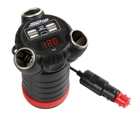 Lampa Multi-Power Cup, 3 prese accendisigari + 4 USB e voltmetro, 12/24/36V 38926