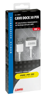 Lampa Cavo Usb > Apple Dock 30 Pin - 100 cm - Bianco 38932