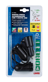 Lampa Presa corrente doppia con USB - 12/24V 38966