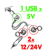 Lampa Presa corrente doppia con USB - 12/24V 38966
