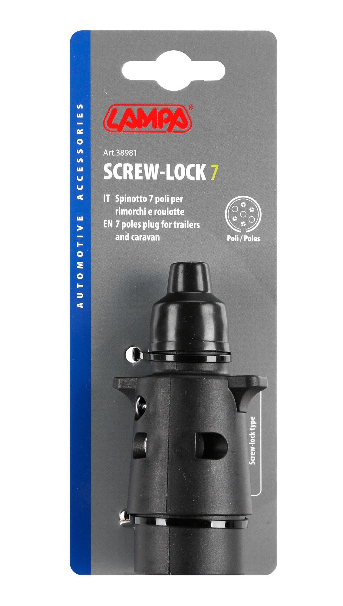 Lampa Spinotto 7 poli,chiusura a vite 38981