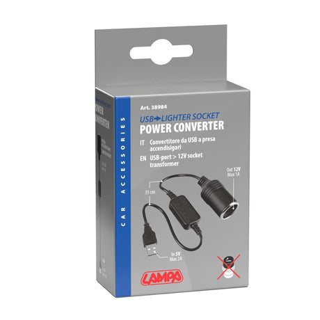 Lampa Trasformatore Porta USB > Presa 12V 38984