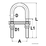 Osculati U-Bügel mit selbstklemmender Sicherheitsmutter 39.123.01