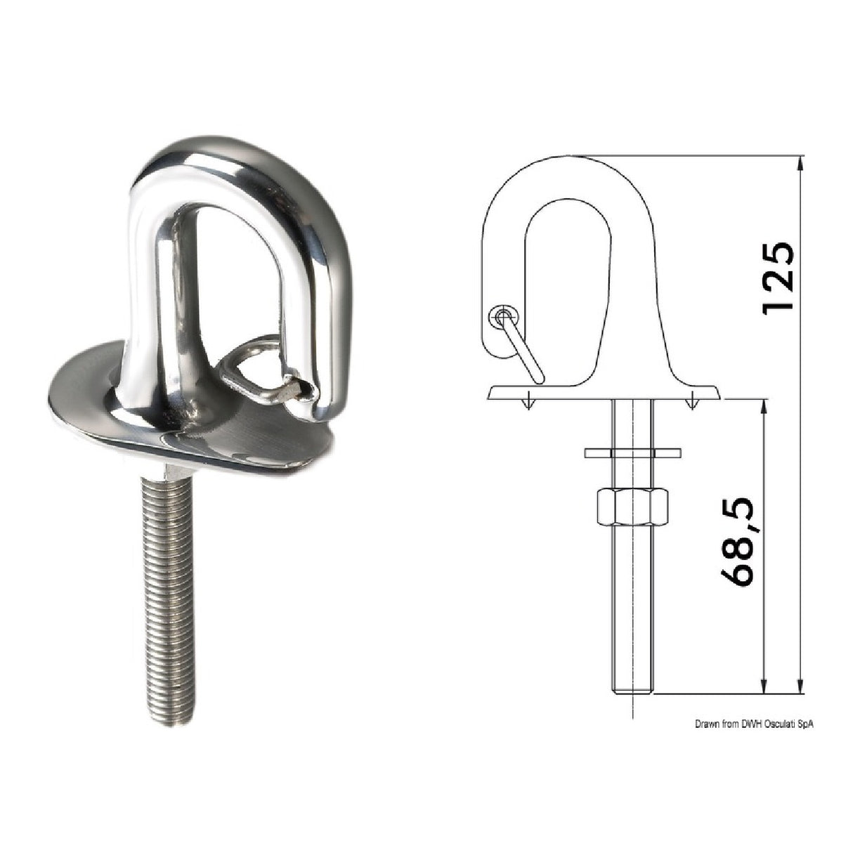 Osculati Anello con fermo a molla in acciaio inox 39.147.00