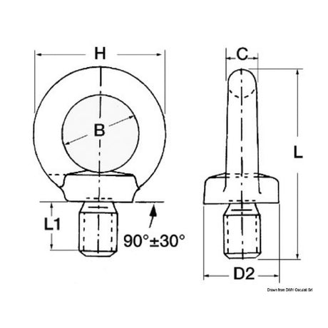 Osculati Male Pressed Eyebolt 39.158.06