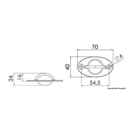 Osculati Halbeinbau-Ringschraube 39.169.00