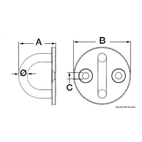 Osculati 2-Loch-Platte mit U-Bügel 39.323.01