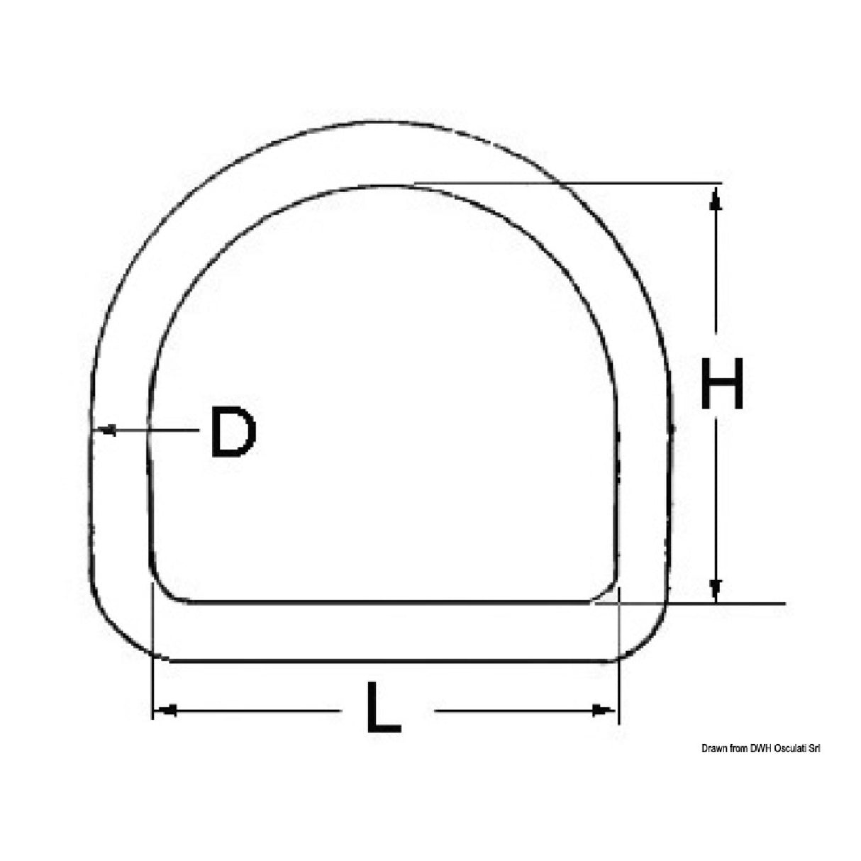 Osculati Edelstahl-Halbring 39.599.20