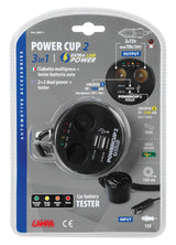 Lampa Power cup 2, multipresa con Usb e tester batteria, 12V 39011