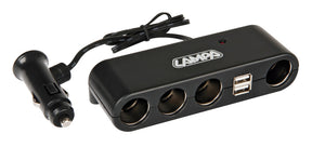 Lampa Multi-Socket 4+2, presa corrente quadrupla con USB - 12/24V 39024