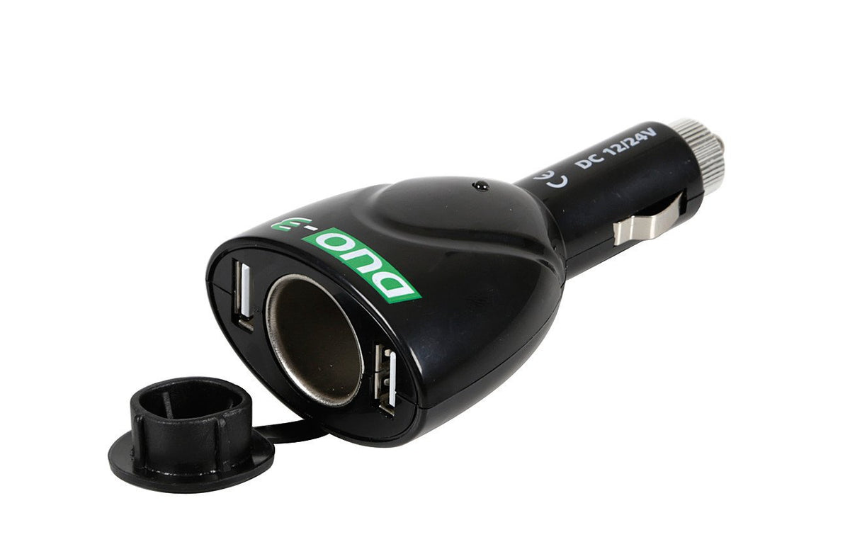 Lampa Duo-3, presa corrente con USB, 12/24V 39047