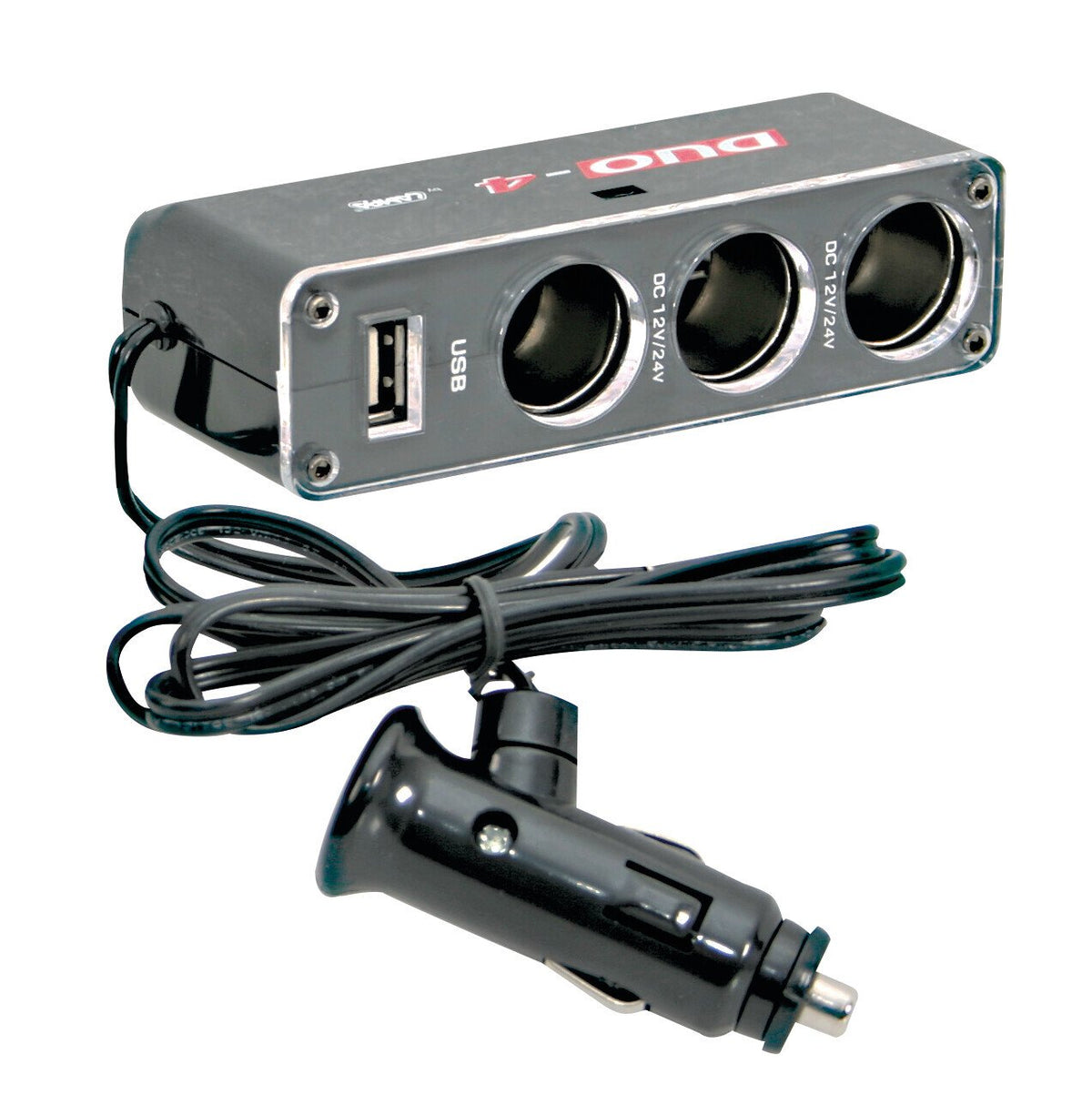 Lampa Dual-Power, presa corrente tripla con USB, 12/24V 39048