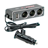 Lampa Dual-Power, presa corrente tripla con USB, 12/24V 39048