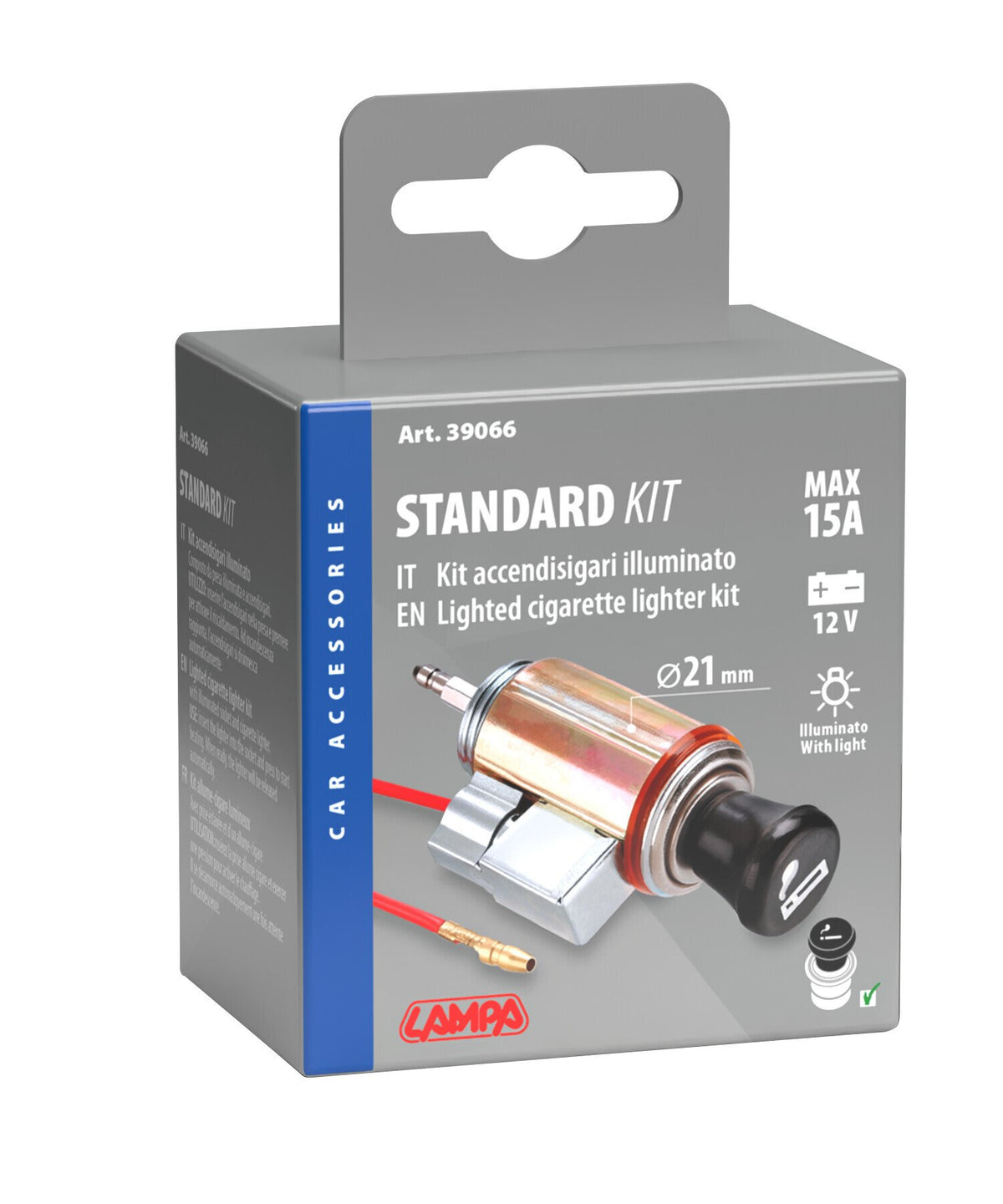 Lampa Kit accendisigari con presa illuminata 12V 39066