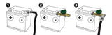 Lampa Morsetto staccabatteria, 12/24V 39115