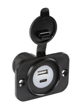 Lampa Ext-12, doppia presa Usb A + Usb C, montaggio ad incasso, 12/24V 39120