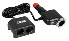 Lampa Duo 3+1, presa accendisigari multipla con USB, 12/24V 39130