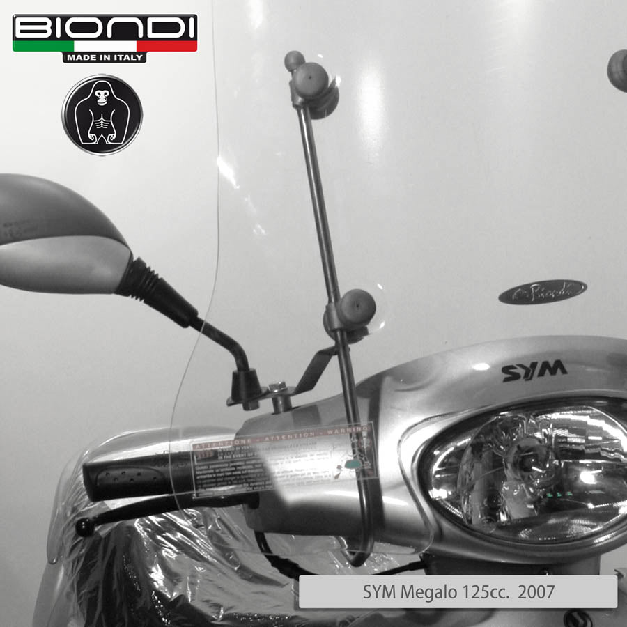 Biondi Parabrezza Pro SYM Megalo AK12 125 cc 2007 - Completo di Attacchi