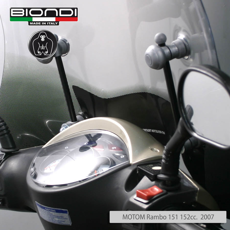 Biondi Parabrezza Pro Trasparente + Attacchi MOTOM Rambo 151/152 cc 2007
