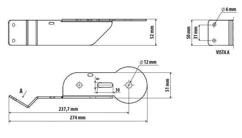 Lampa Staffa per antenna CB - Attacco montante - compatibile per Daf XF (06/21>) - Daf XG (06/21>) - Daf XG+ (06/21>) 3CB101