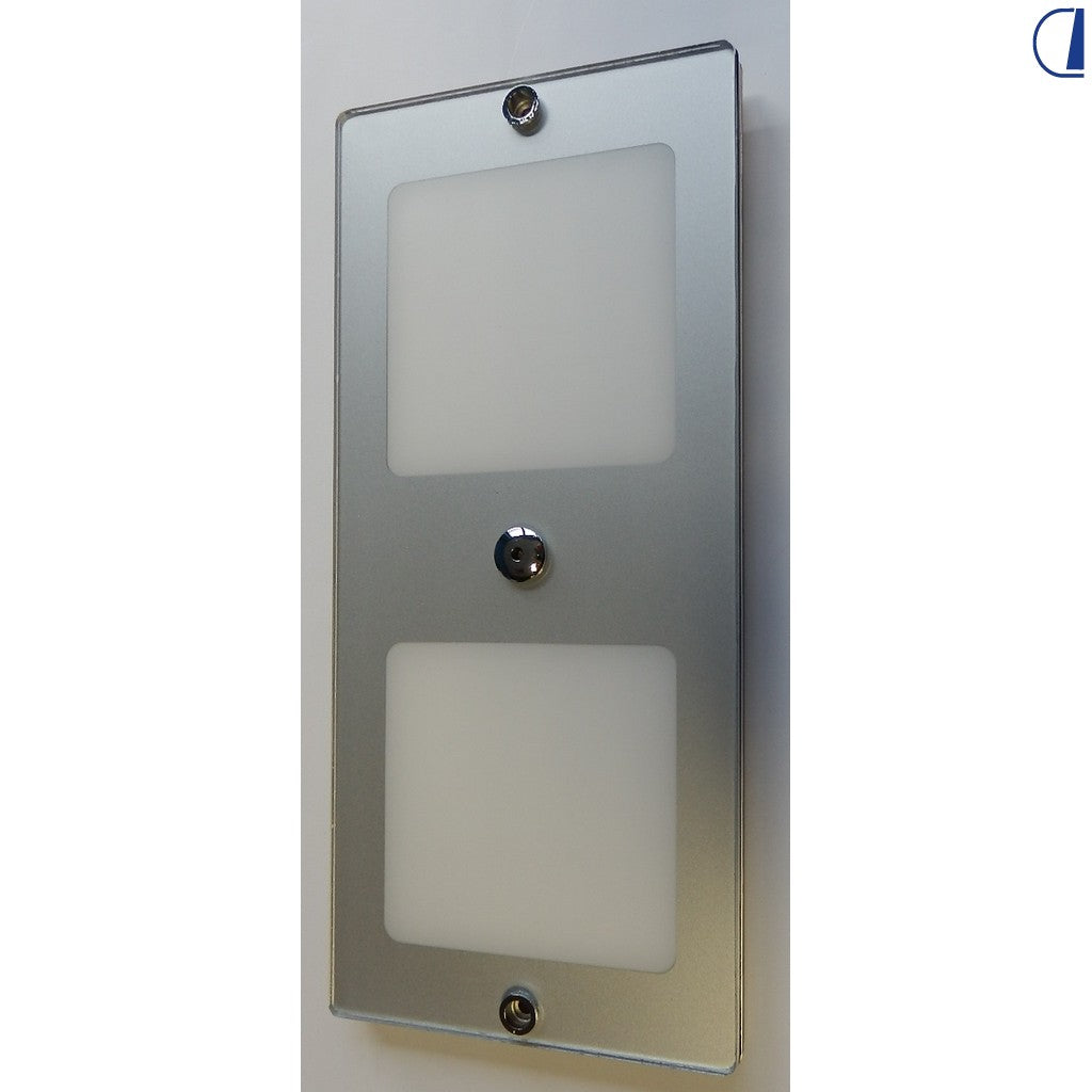 Plafoniera LED rettangolare in acrilico con 2 moduli luce per camper