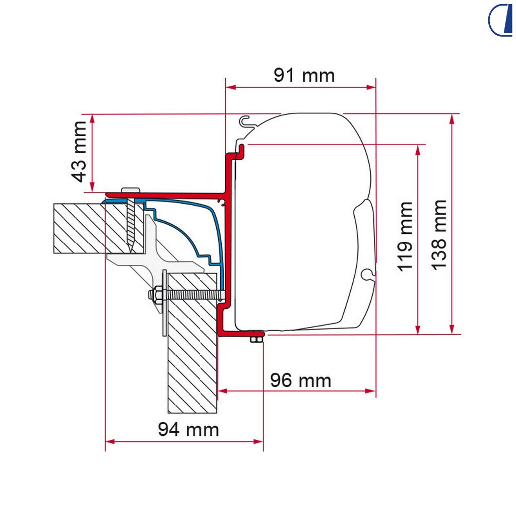 Fiamma Kit staffe per tendalino F45 – Laika Ecovip, Bürstner, Hobby
