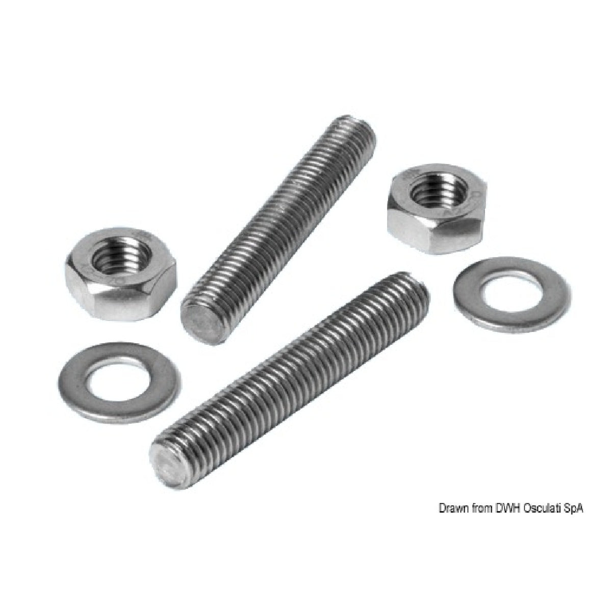 Kit de pernos de acero inoxidable Osculati para bolardos 40.142.06