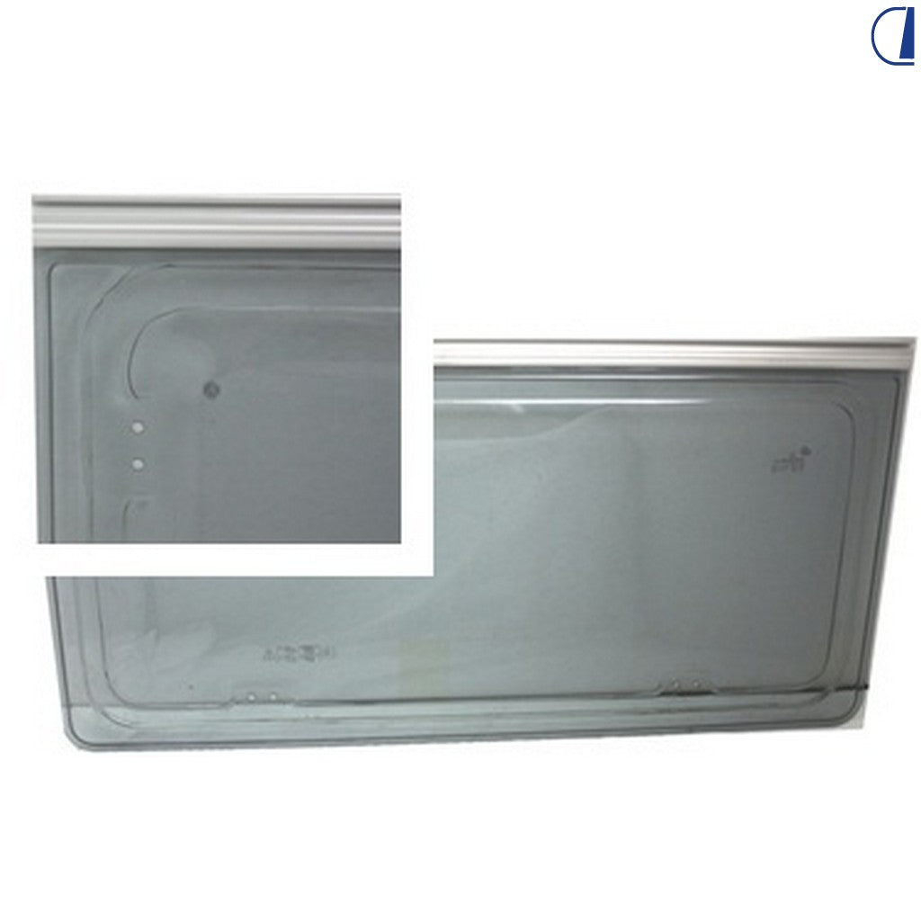 Di-Tec Lastra a compasso doppio vetro grigia 1300x550 mm profilo naturale