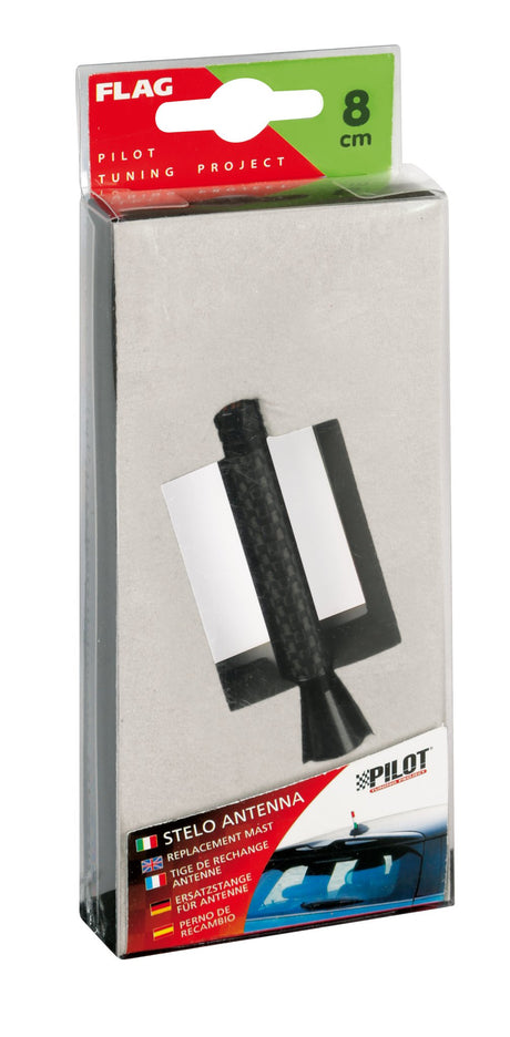 Pilot Flag, stelo antenna - 8 cm - Carbon-Look