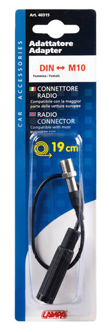 Lampa Adattatore antenna DIN femmina>M10 maschio - 19 cm 40315