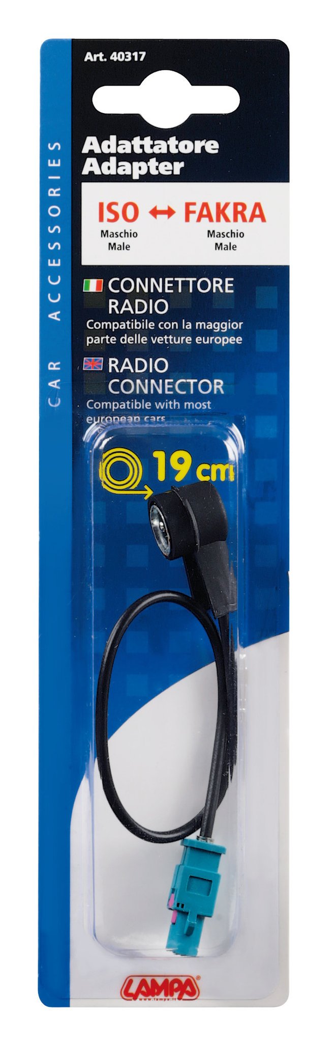Lampa Adattatore antenna DIN maschio>FAKRA maschio - 19 cm 40317