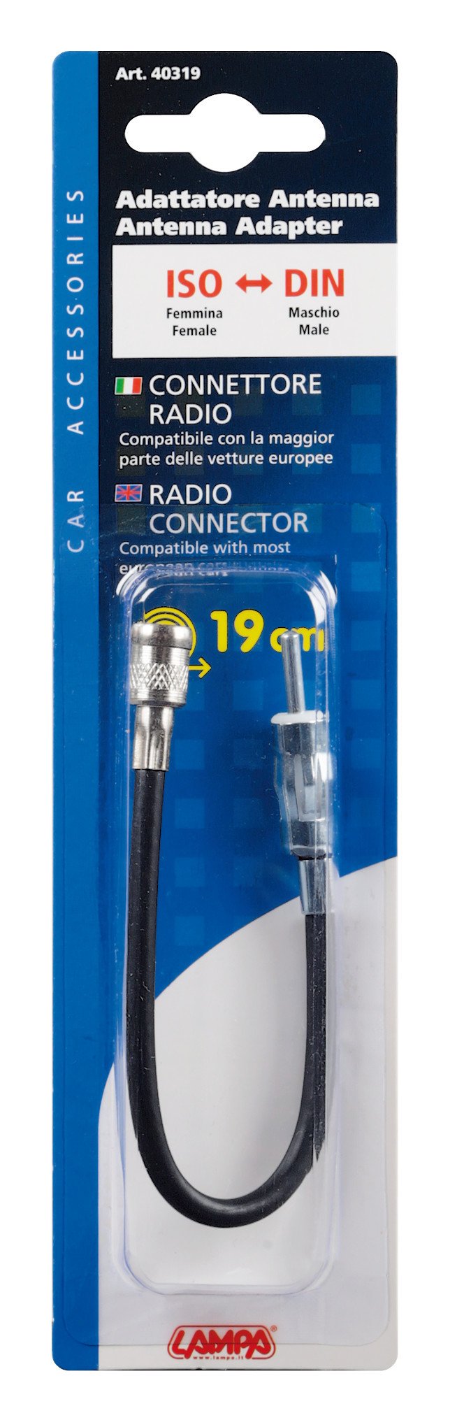 Lampa Adattatore antenna ISO femmina>DIN maschio - 19 cm 40319