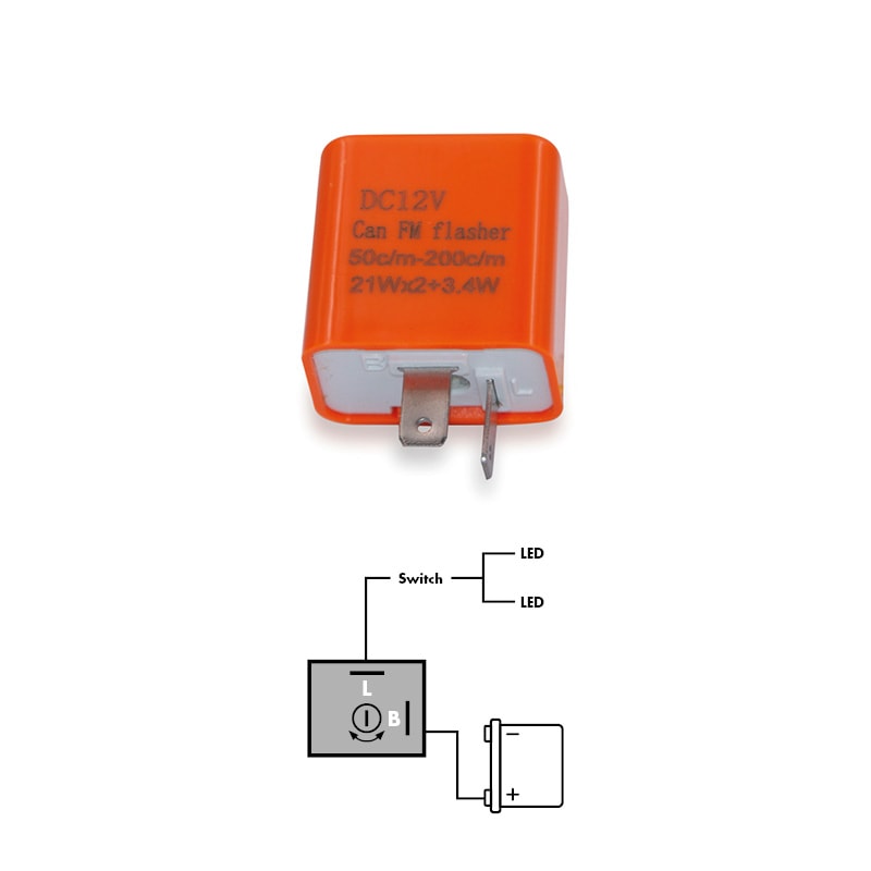 Taac Moto RU2P - Relé Frecce Universale - 2 PIN Regolabile