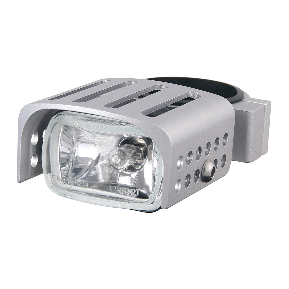 BCR Additional motorcycle front light model SQUARE H3 55W bulb silver