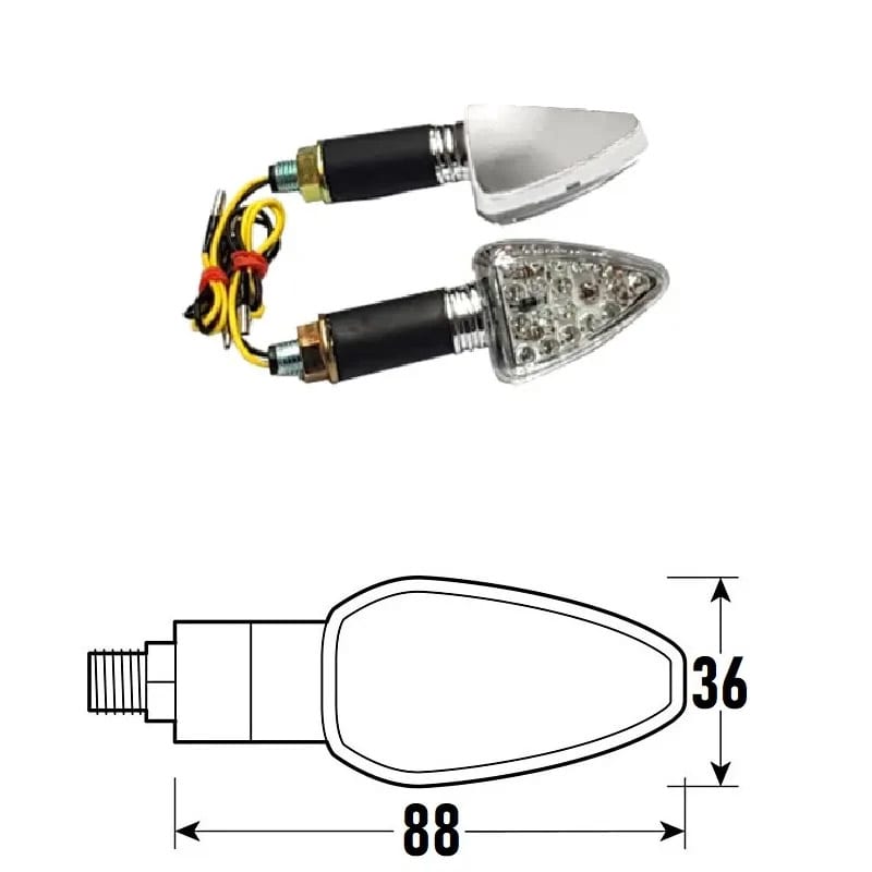 BCR Coppia frecce moto universali cromati omologate a Led modello ARW