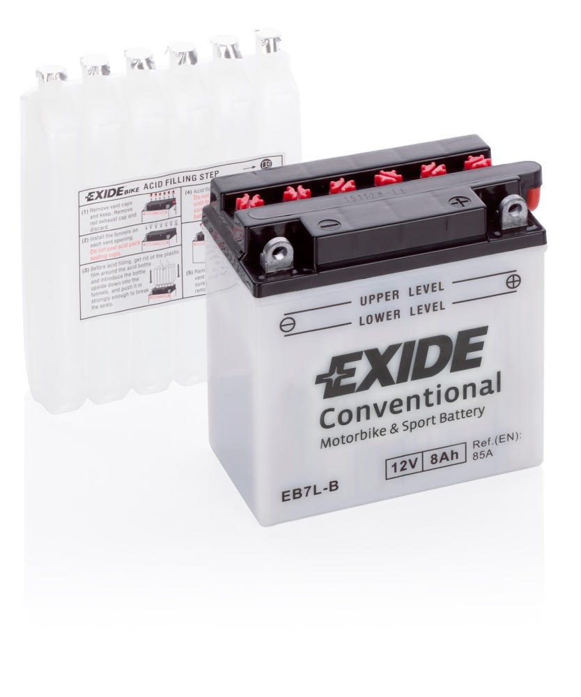 Exide Batteria EB7L-B Convenzionale con Acido a Corredo