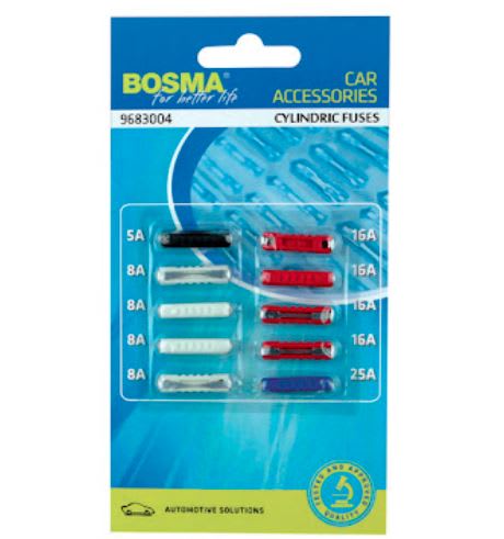 Bosma Fusibili Cilindrici (6X25 mm) Conf.10 Pz.( 5-8-16-25 Amp.)