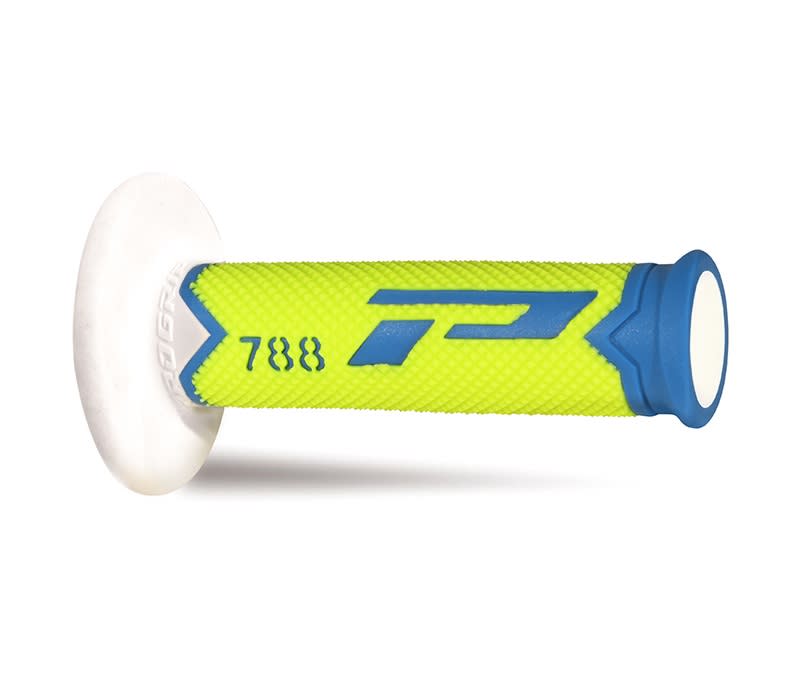 Progrip 788-278 MX Griffe Blau/Fluoreszierendes Gelb/Weiß Dreifachdichte Ohne Loch